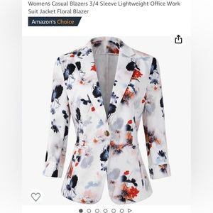Womens Casual Blazers 3/4 Sleeve Lightweight Floral Blazer. Size XL